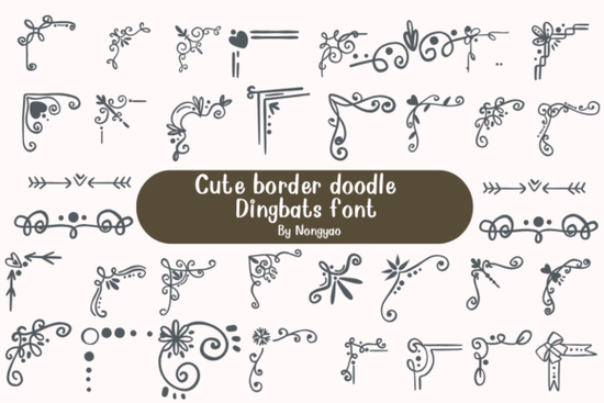 Cute Border Doodle Font